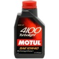 Моторное масло MOTUL 4100 Turbolight 10W40 Technosynt полусинтетическое масло, 1л MOTUL-4100-10W40-1L